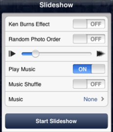 Slide show options